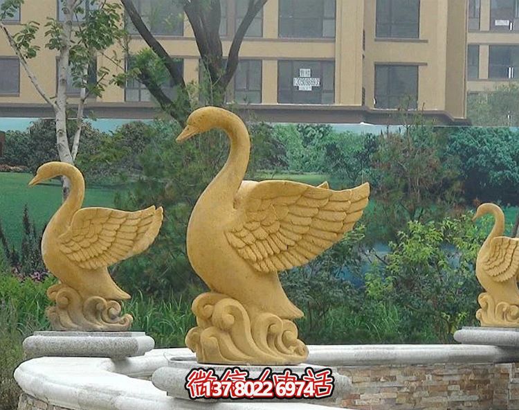 精美天鵝雕塑，唯美別墅景觀裝飾
