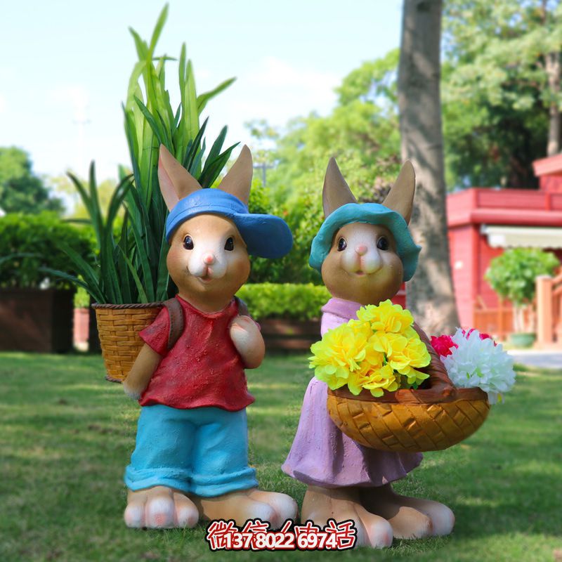 玻璃鋼兔子雕塑，只有可愛而不失大氣！