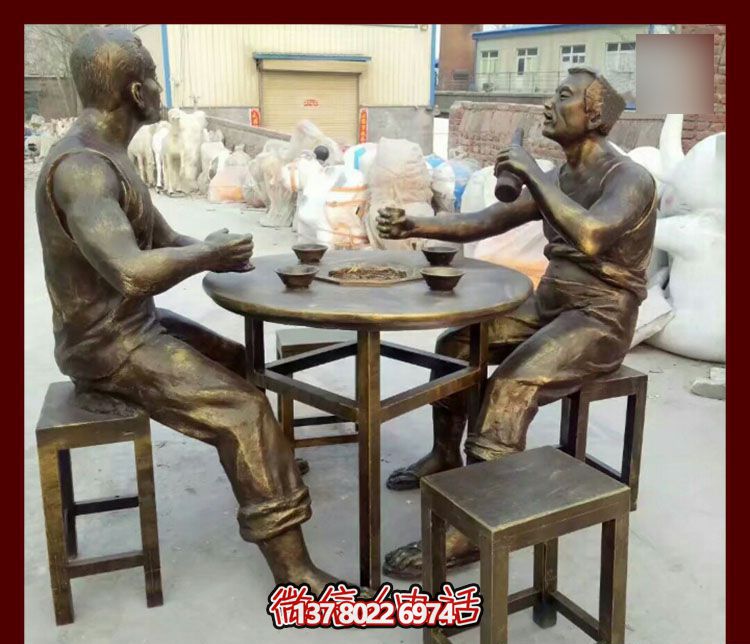 傳承文化，融入雕塑，銅雕人物給你一個古典的庭院別墅