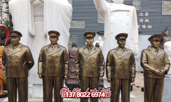 不銹鋼仿銅雕塑十大元帥雕像，精彩綻放在廣場(chǎng)