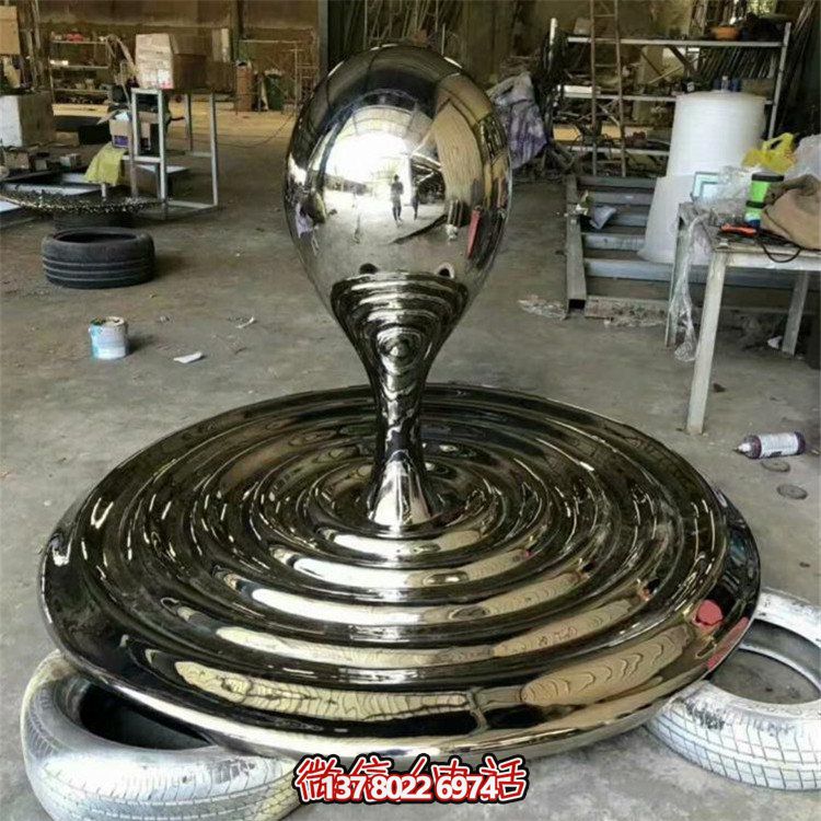 水景景觀不銹鋼擺件，精致創(chuàng)意鏡面水滴擺放