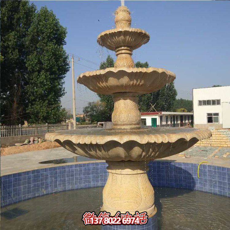 花崗巖噴泉流水擺件，給你不一樣的戶外廣場園林景觀雕塑
