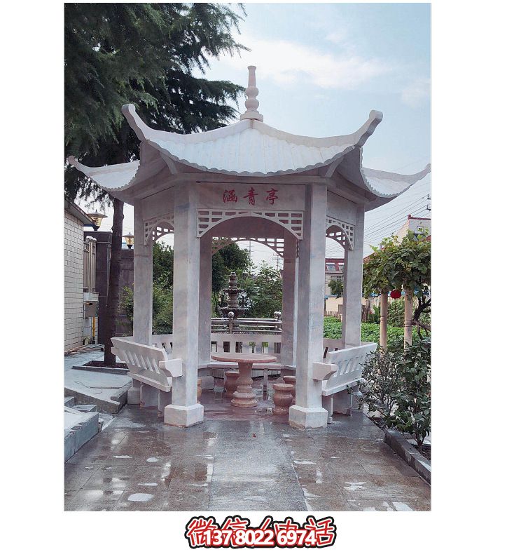 仿古大理石涼亭，美化花園景觀