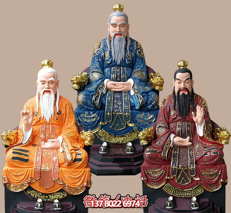 玻璃鋼老子三清尊神佛像，精美彩繪全景展示梵形神寶君