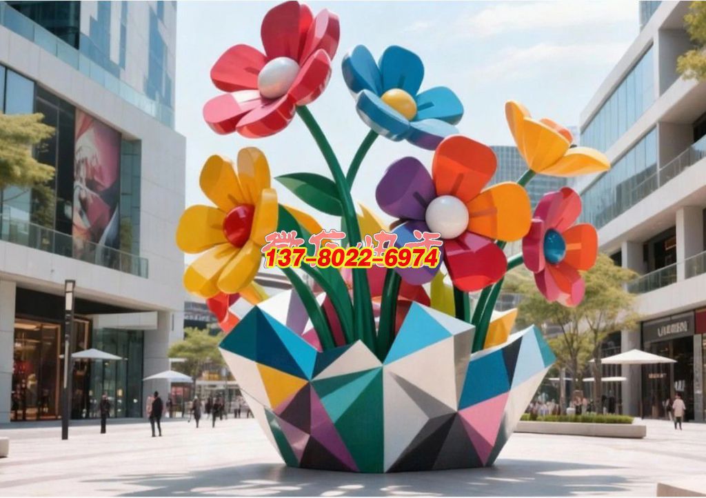 《綻城?綺夢(mèng)花簇》：都市園林里的不銹鋼景觀，盛綻彩色花束織就鮮活日常